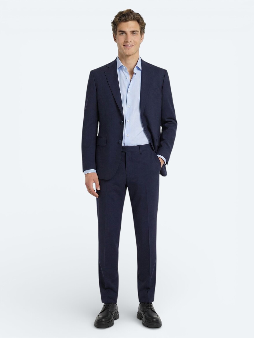 Saks Modern Fit Wool Blended Suit - 2