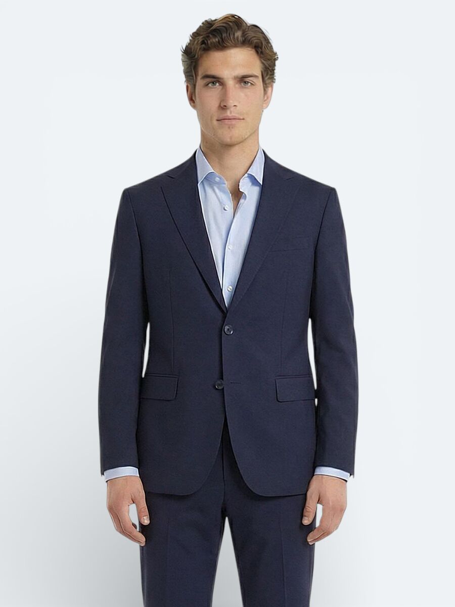 Saks Modern Fit Wool Blended Suit - 3