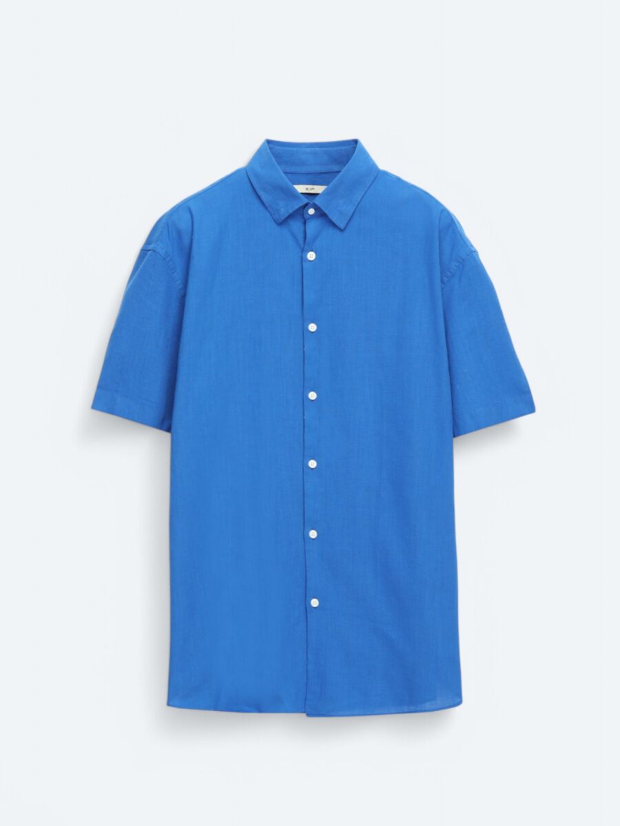 Saks Oversize Fit Short Weaving Casual 100% Cotton Shirt - 6