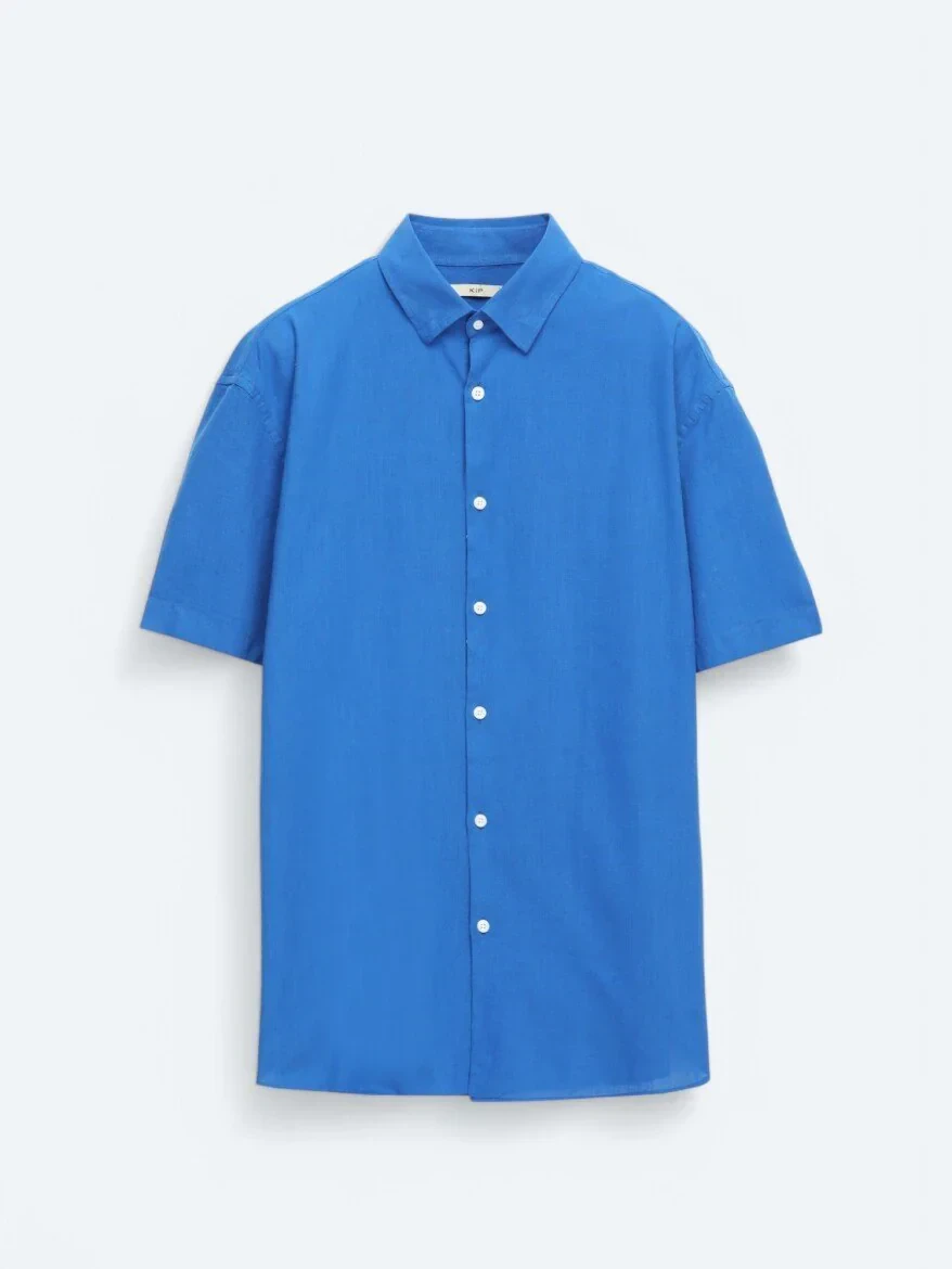 Saks Oversize Fit Weaving Casual 100% Cotton Shirt - 6