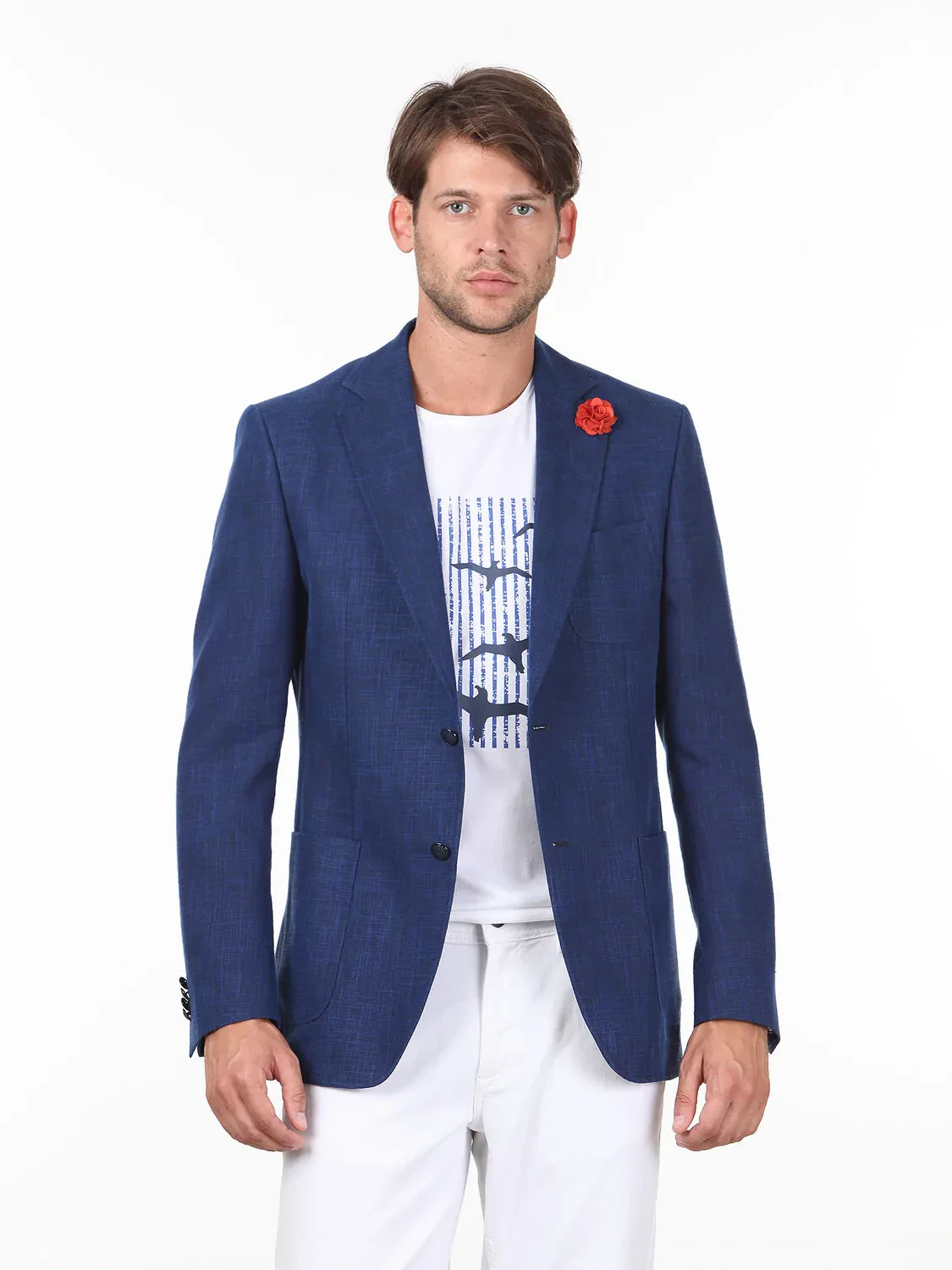 Saks Patterned Modern Fit Wool Blended Jacket - 1