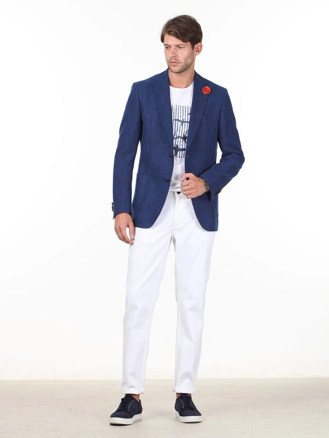 Saks Patterned Modern Fit Wool Blended Jacket - 3