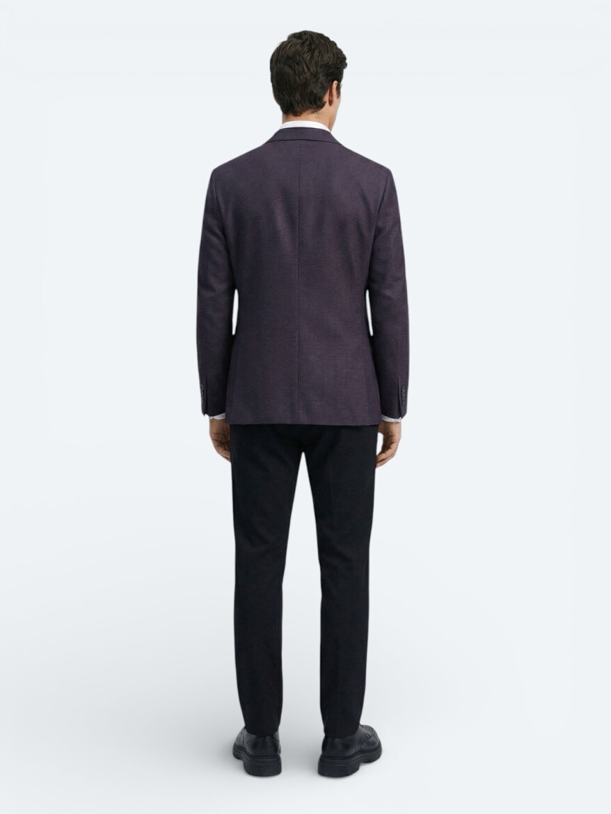 Saks Patterned Modern Fit Wool Blended Jacket - 3