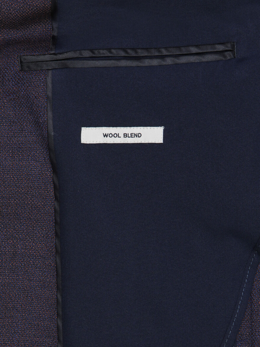 Saks Patterned Modern Fit Wool Blended Jacket - 7