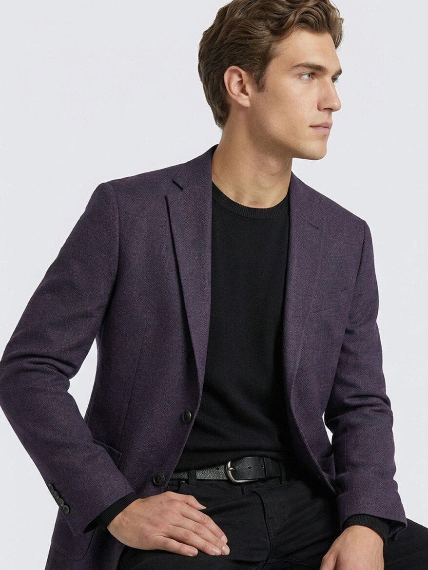 Saks Patterned Modern Fit Wool Blended Jacket - 2