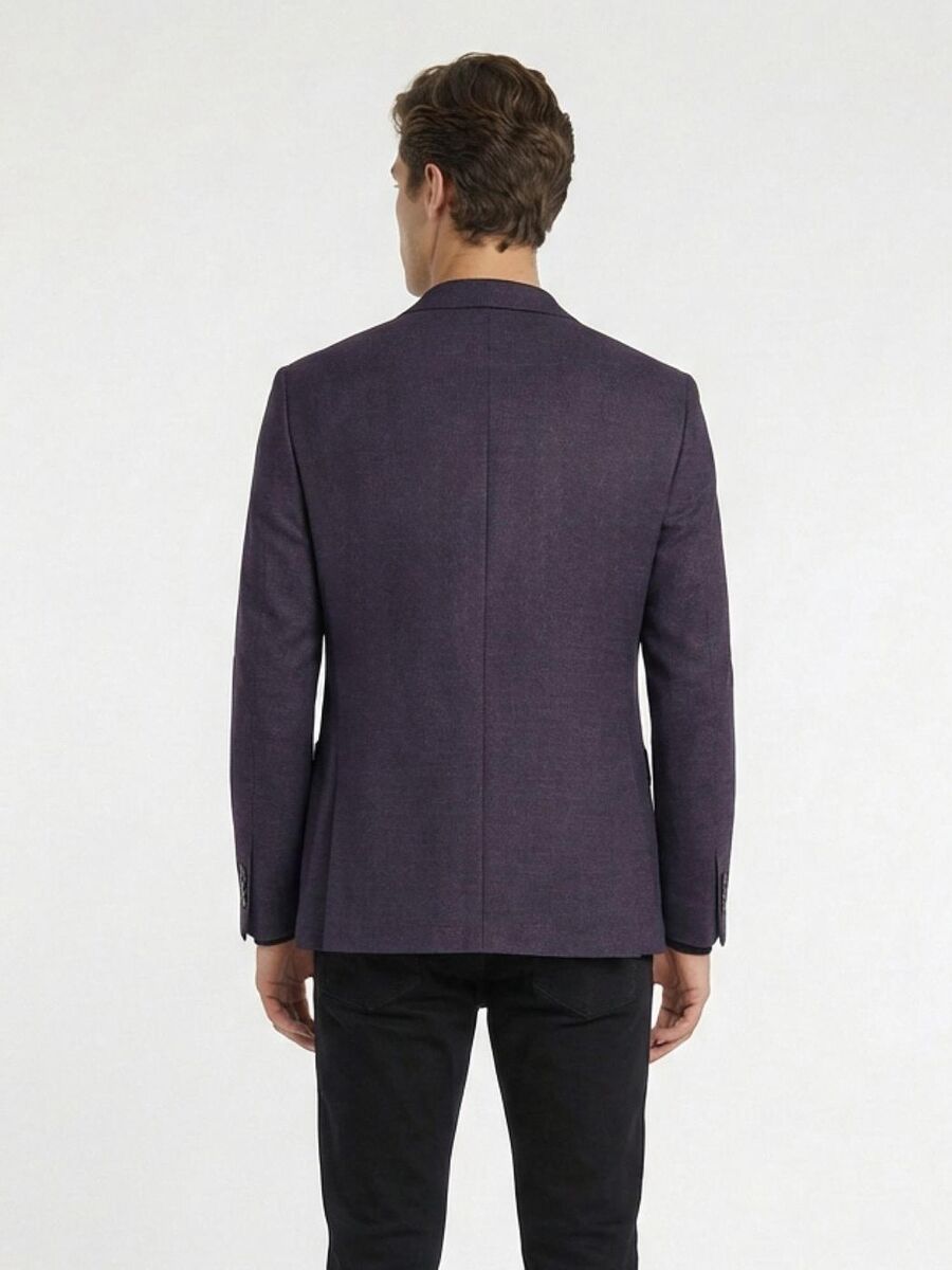 Saks Patterned Modern Fit Wool Blended Jacket - 9