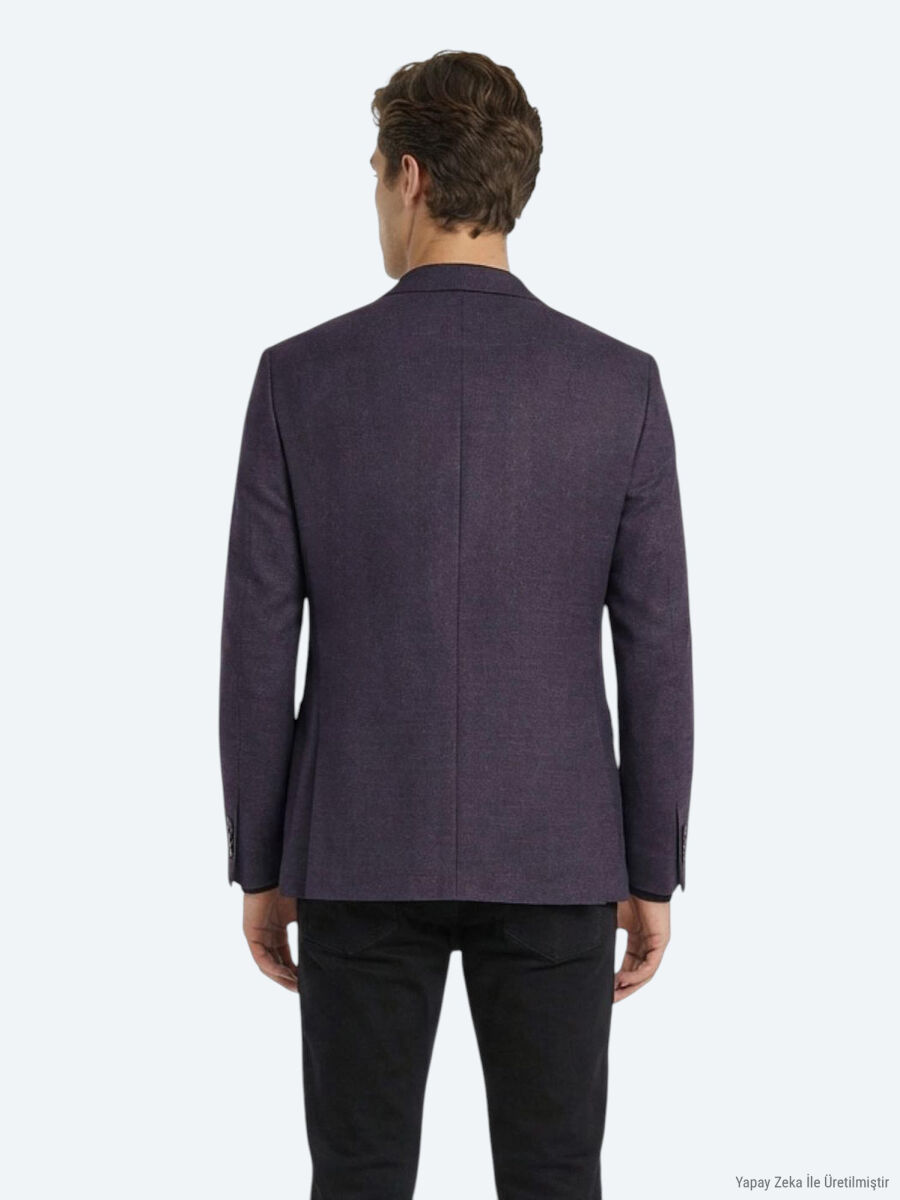 Saks Patterned Modern Fit Wool Blended Jacket - 4