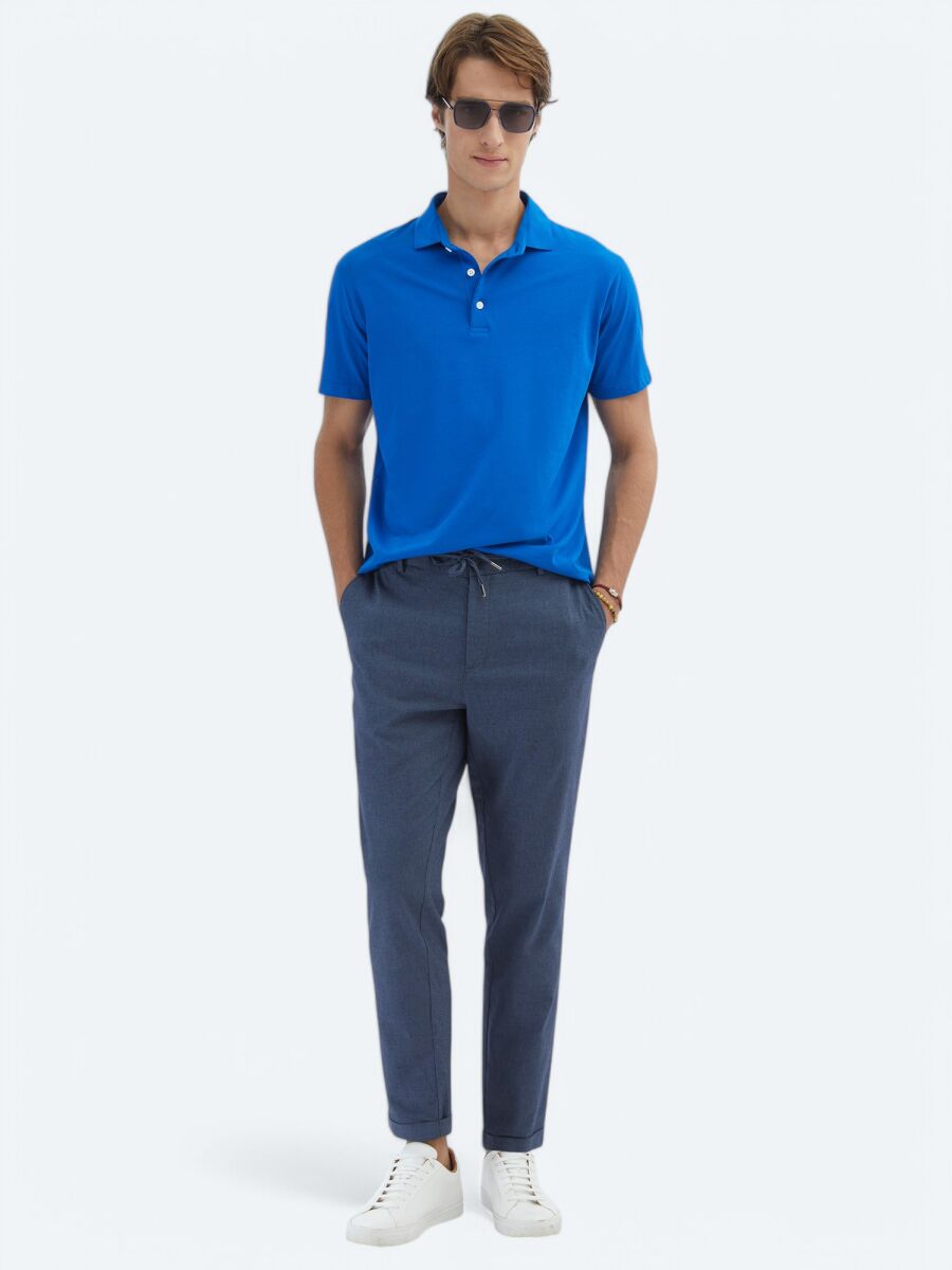 Saks Plain Polo Neck 100% Cotton T-Shirt - 2