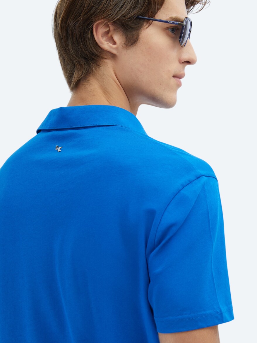 Saks Plain Polo Neck 100% Cotton T-Shirt - 6