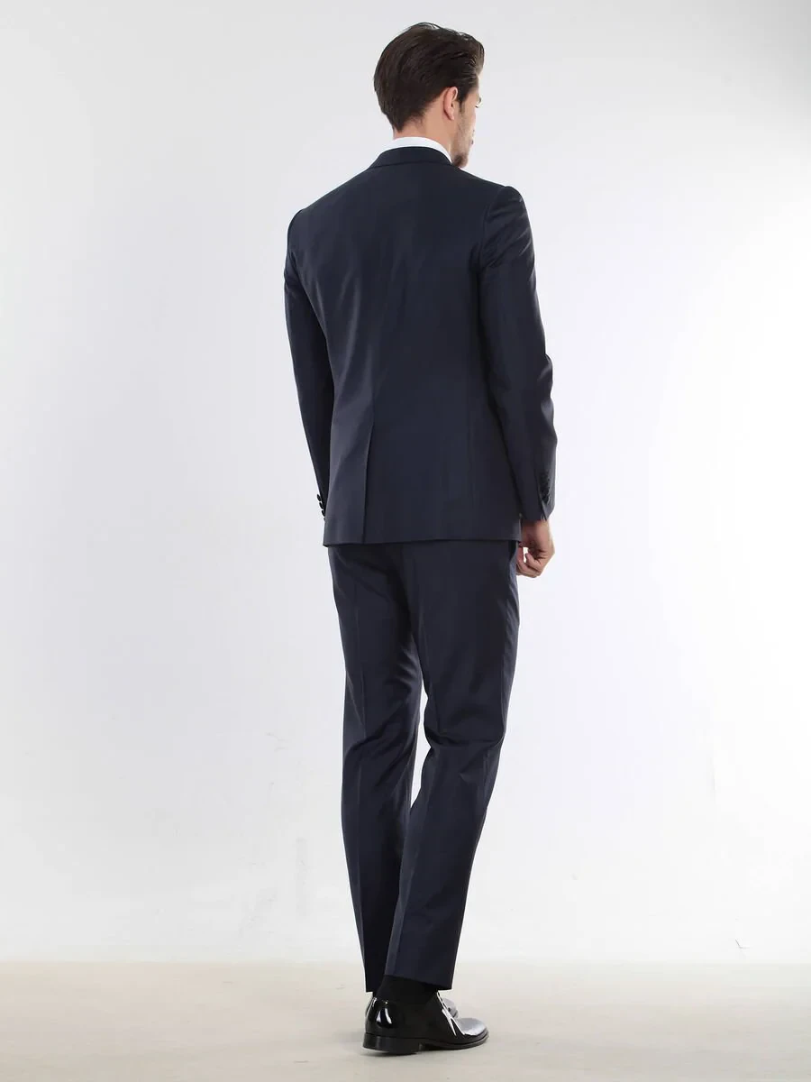 Saks Plain Slim Fit Butterfly Collar Weaving Tuxedo - 6