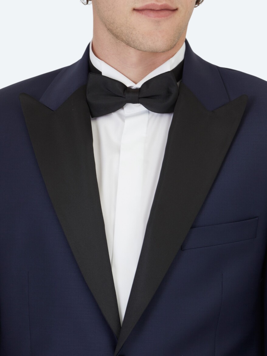 Saks Plain Slim Fit Removable Double Breasted Weaving Tuxedo - 4