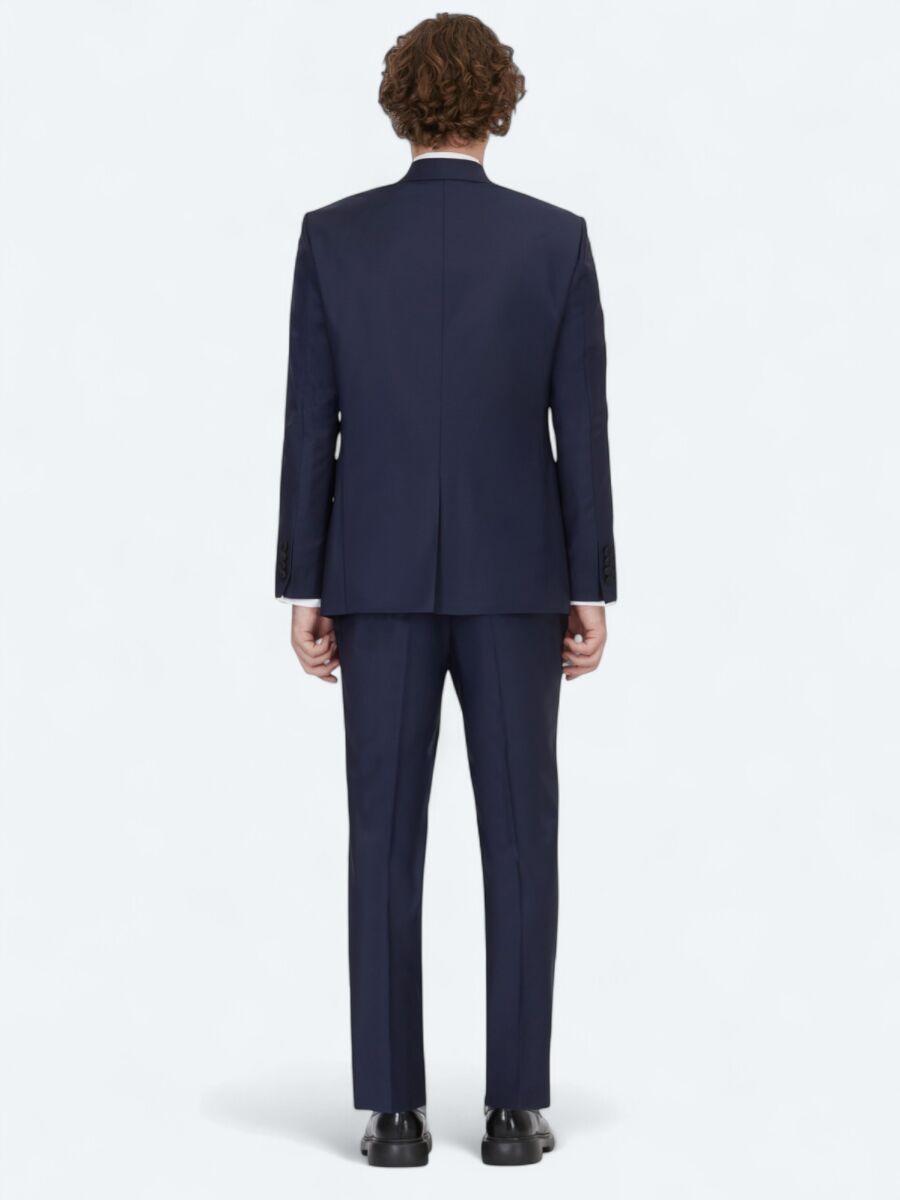 Saks Plain Slim Fit Removable Double Breasted Weaving Tuxedo - 5