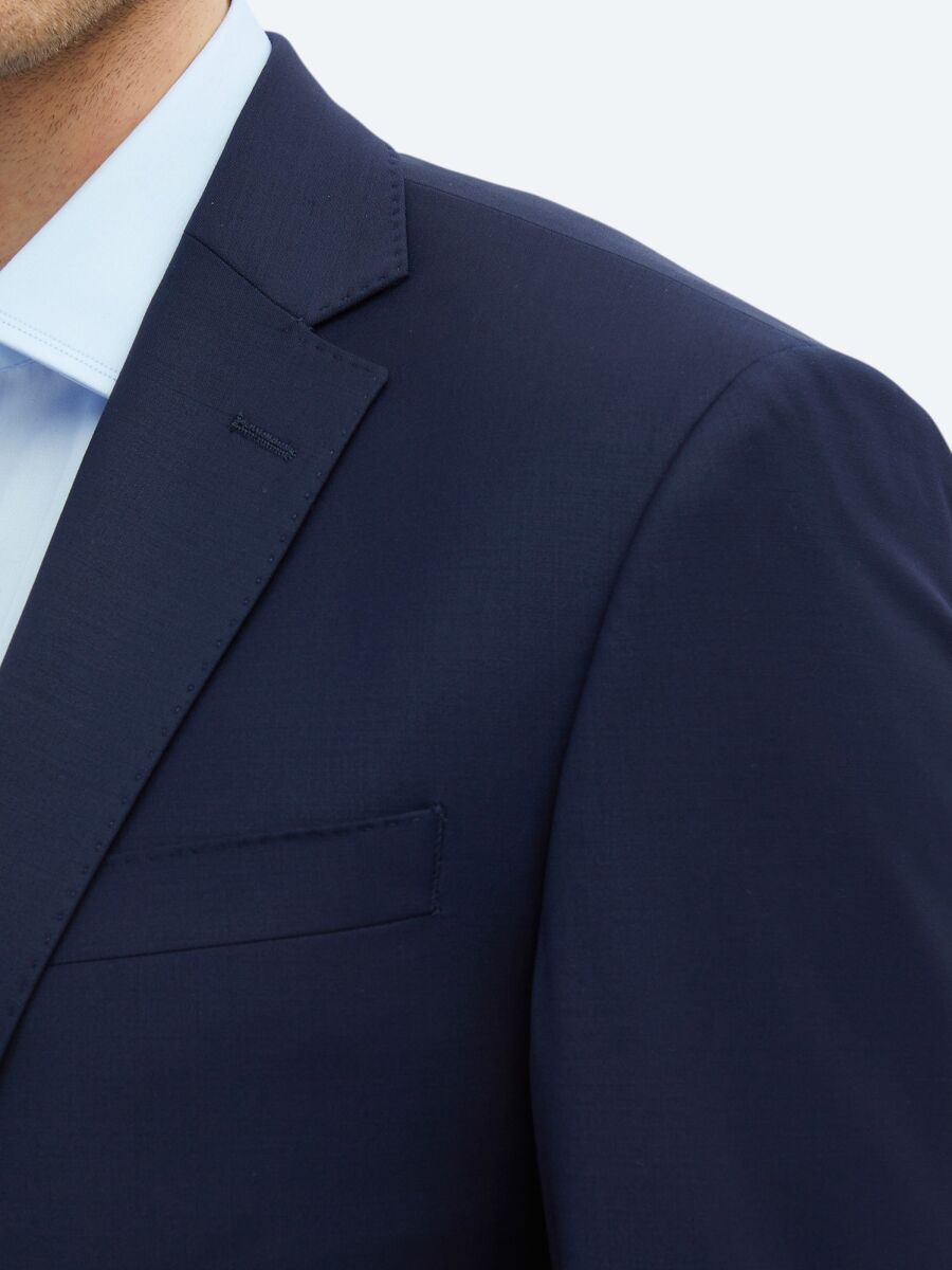 Saks Plain Slim Fit Wool Blended Suit - 4