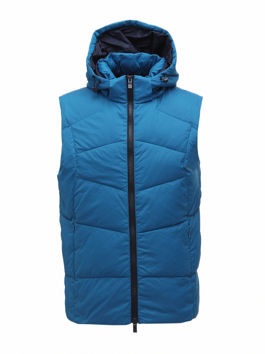 Saks Regular Fit Hooded Casual Weaving Puffer Vest - 3