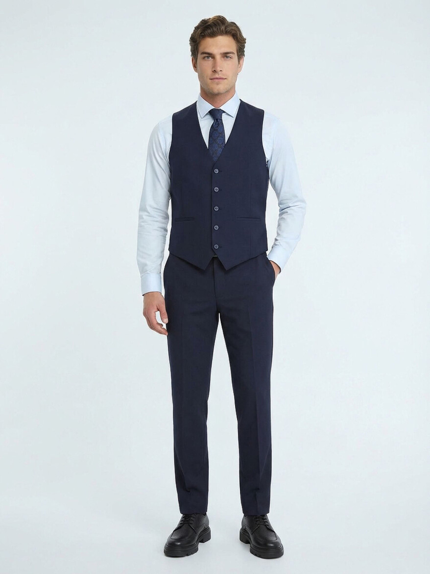 Saks Slim Fit Butterfly Collar Classical Waistcoat - 4