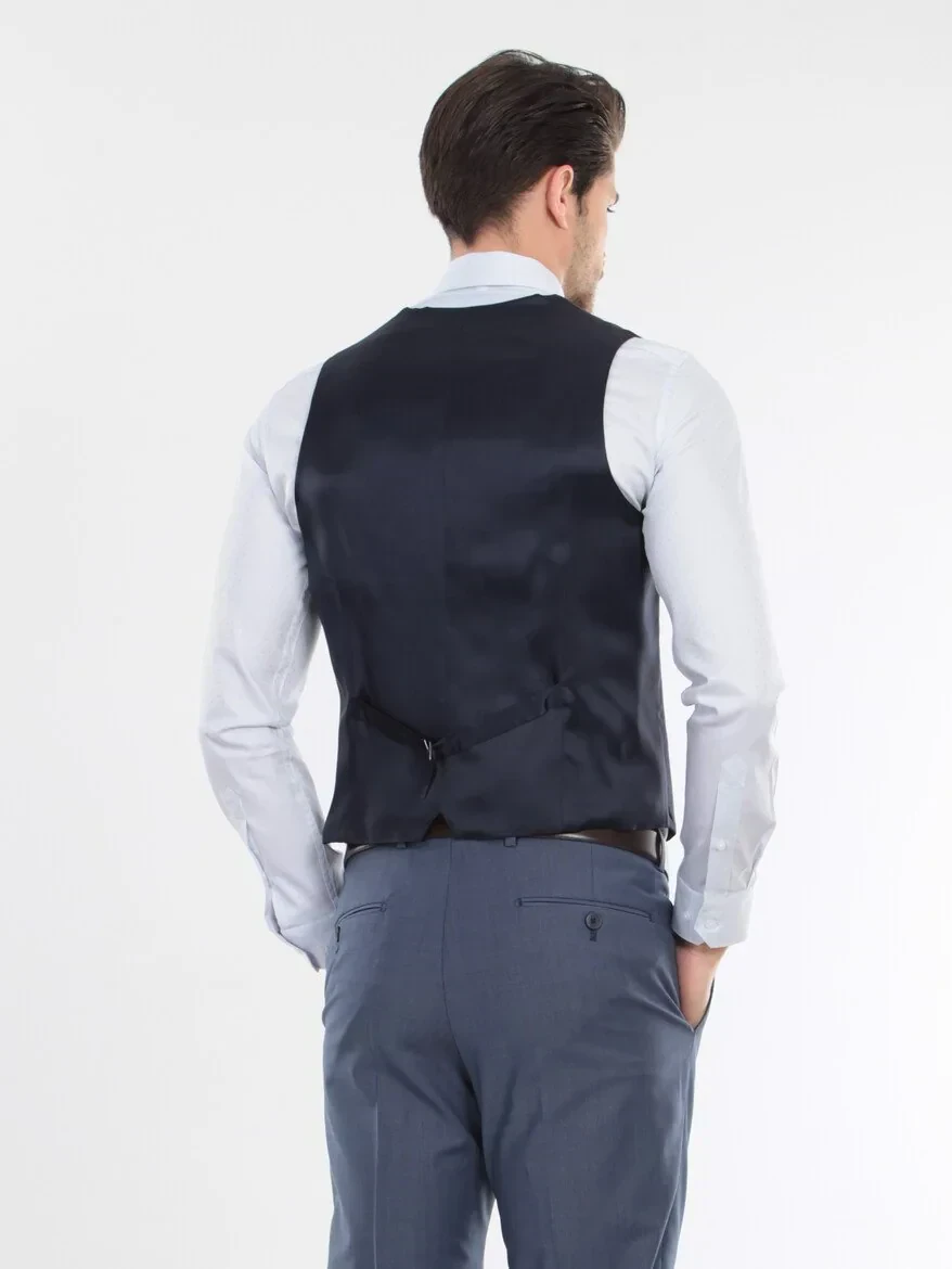 Saks Slim Fit Butterfly Collar Classical Waistcoat - 4