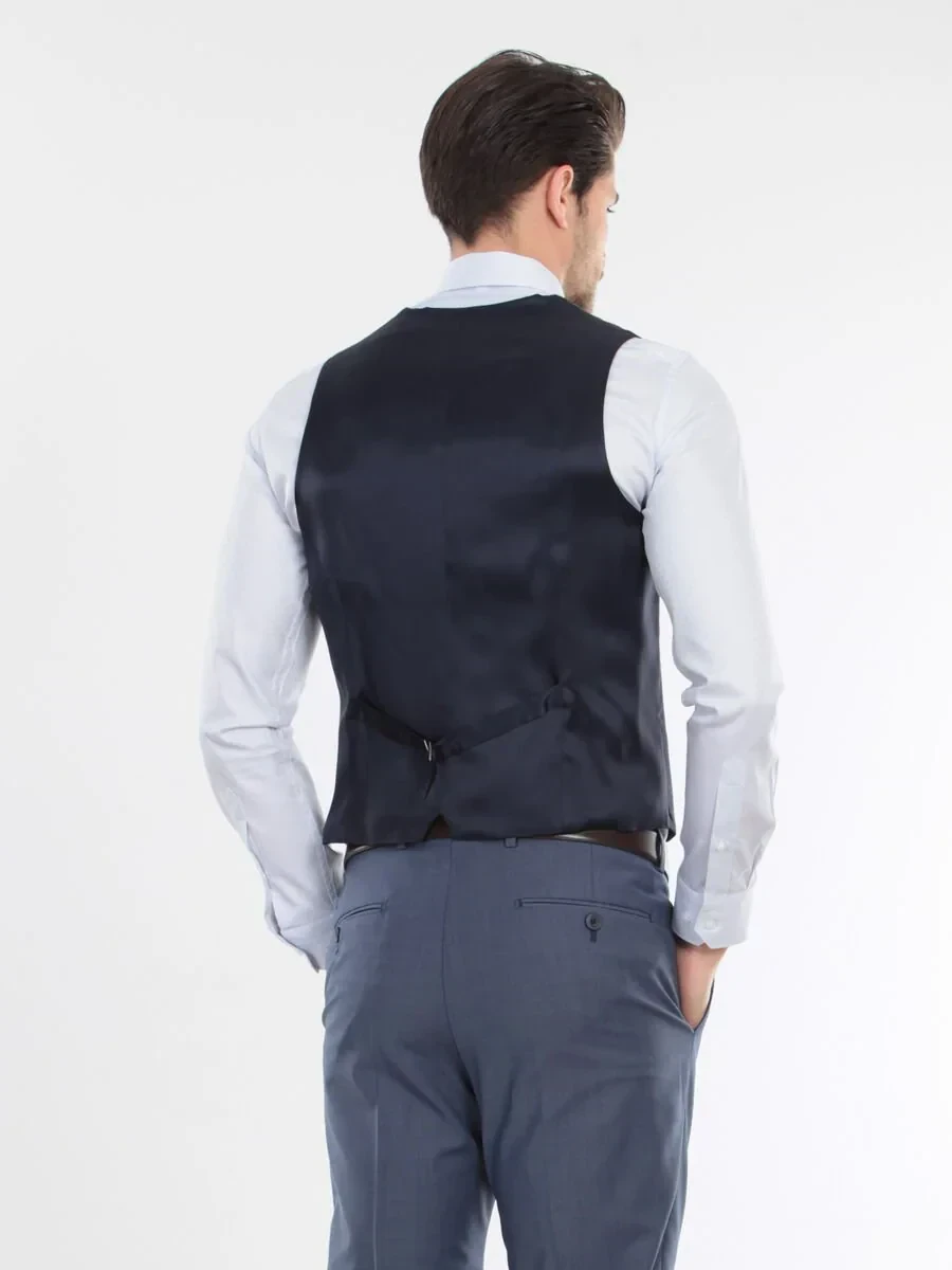 Saks Slim Fit Butterfly Collar Classical Waistcoat - 4