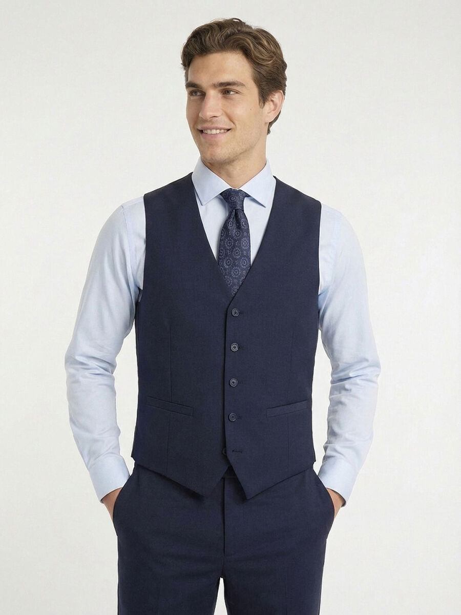 Saks Slim Fit Butterfly Collar Classical Waistcoat - 1