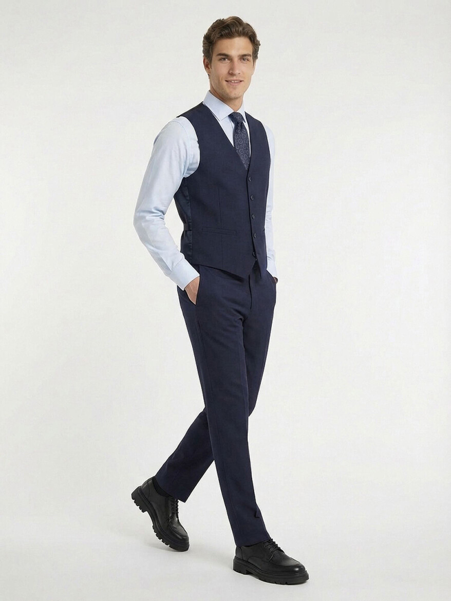 Saks Slim Fit Butterfly Collar Classical Waistcoat - 2