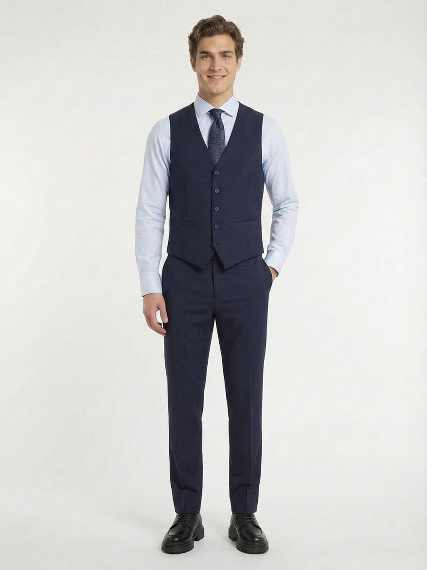 Saks Slim Fit Butterfly Collar Classical Waistcoat - 3