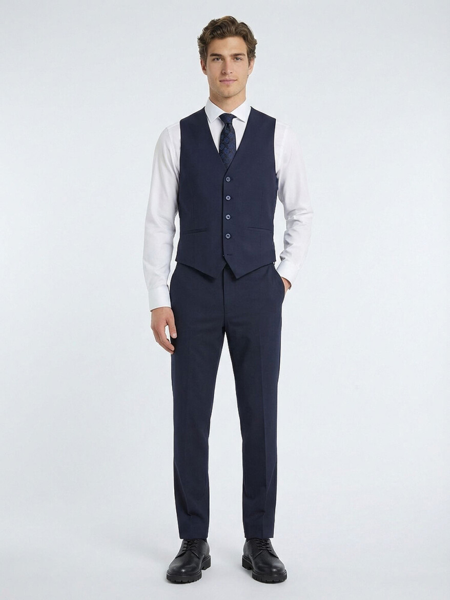 Saks Slim Fit Butterfly Collar Classical Waistcoat - 3