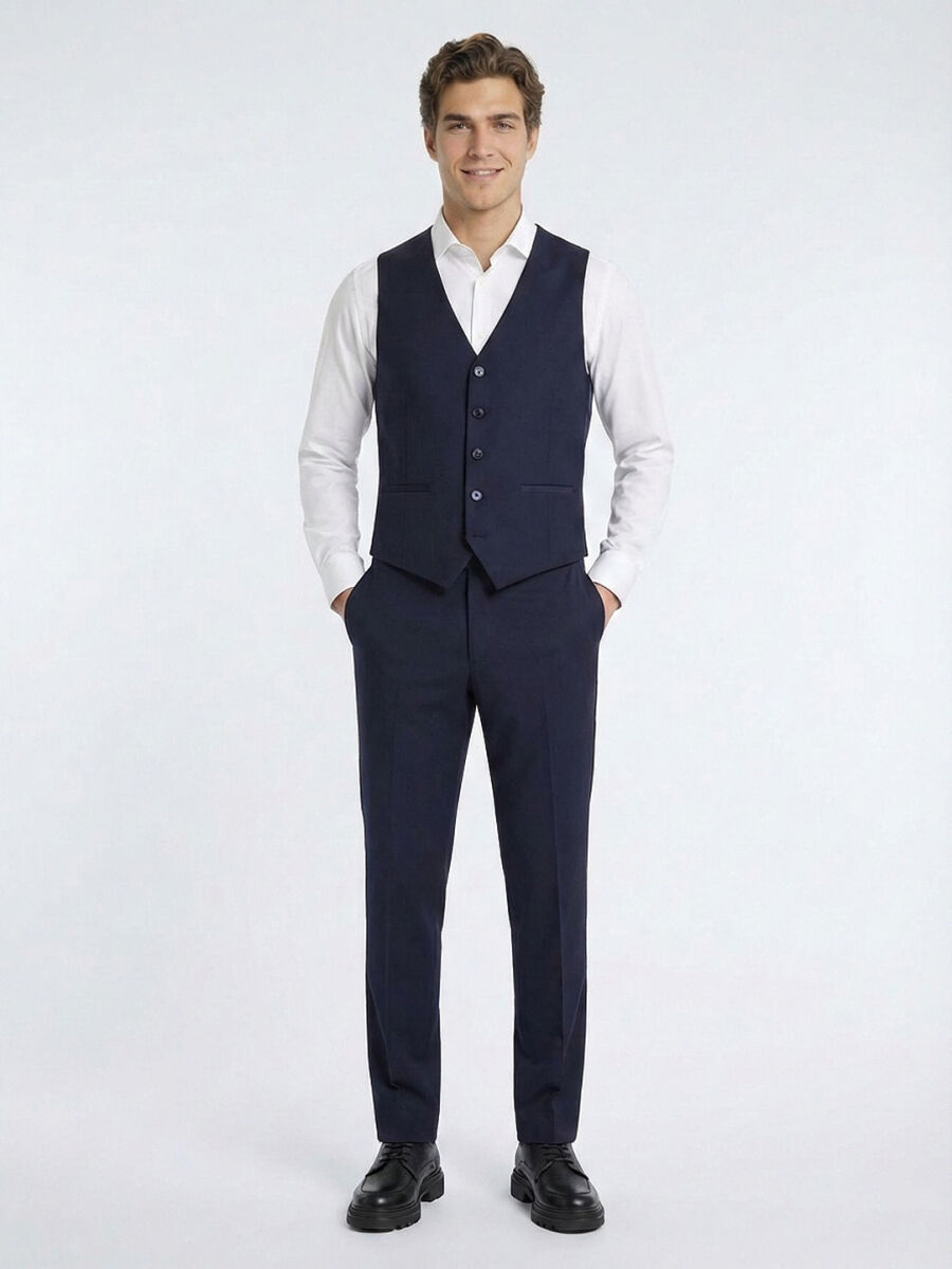 Saks Slim Fit Butterfly Collar Classical Waistcoat - 1
