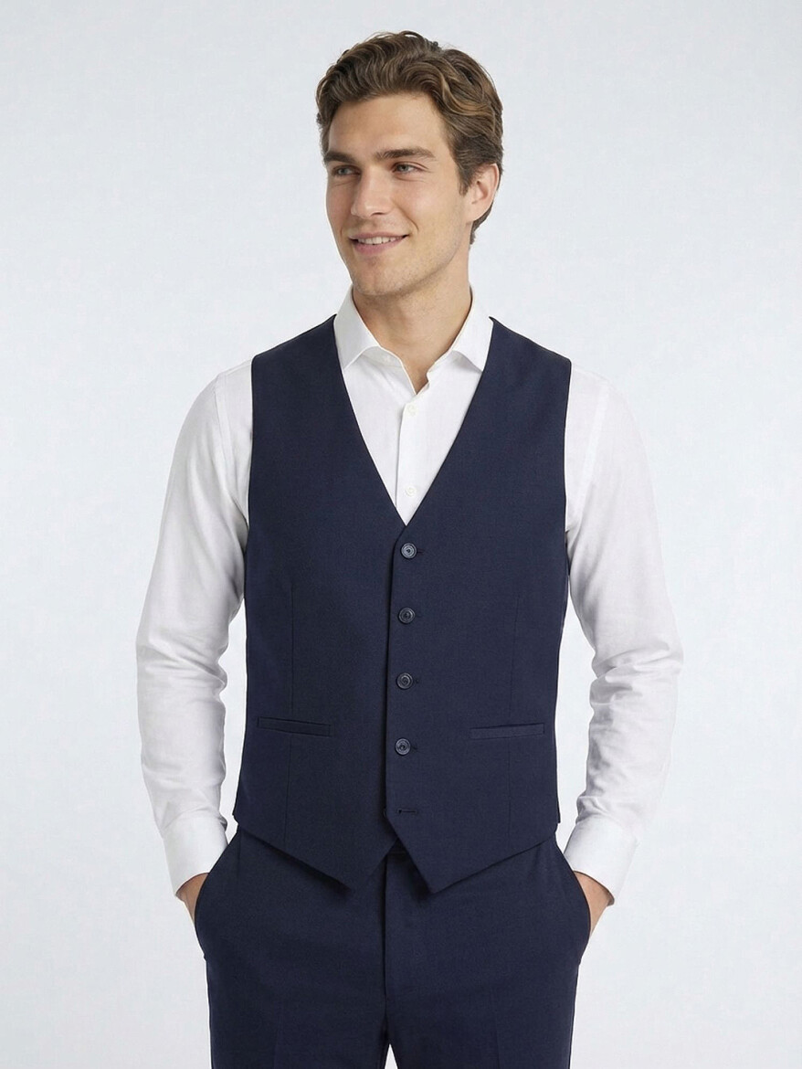 Saks Slim Fit Butterfly Collar Classical Waistcoat - 2