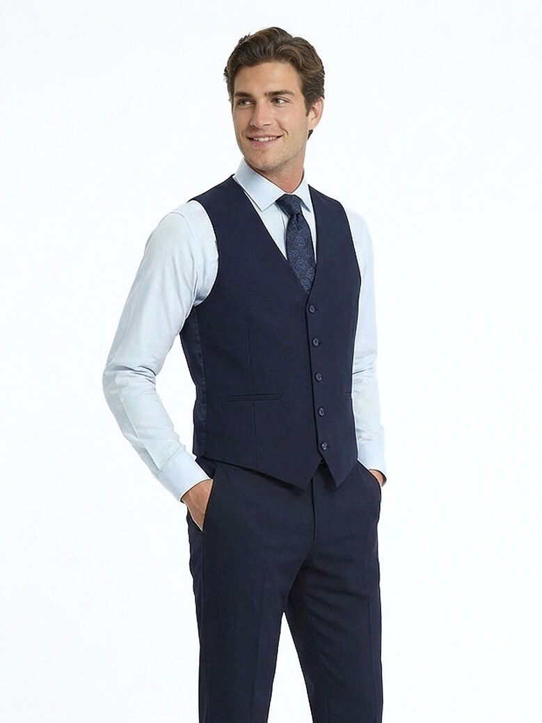 Saks Slim Fit Butterfly Collar Classical Waistcoat - 3