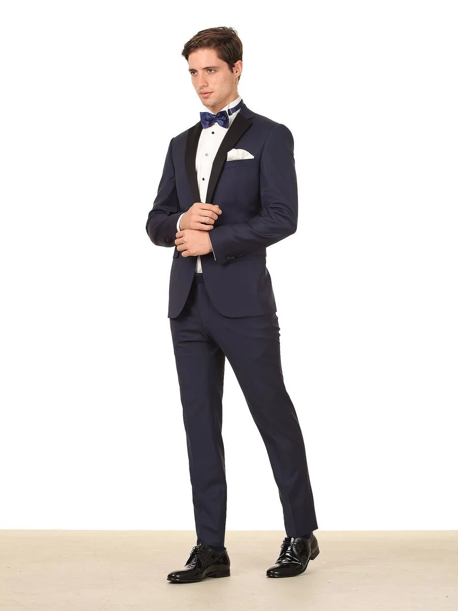 Saks Slim Fit Butterfly Collar Weaving Tuxedo - 3