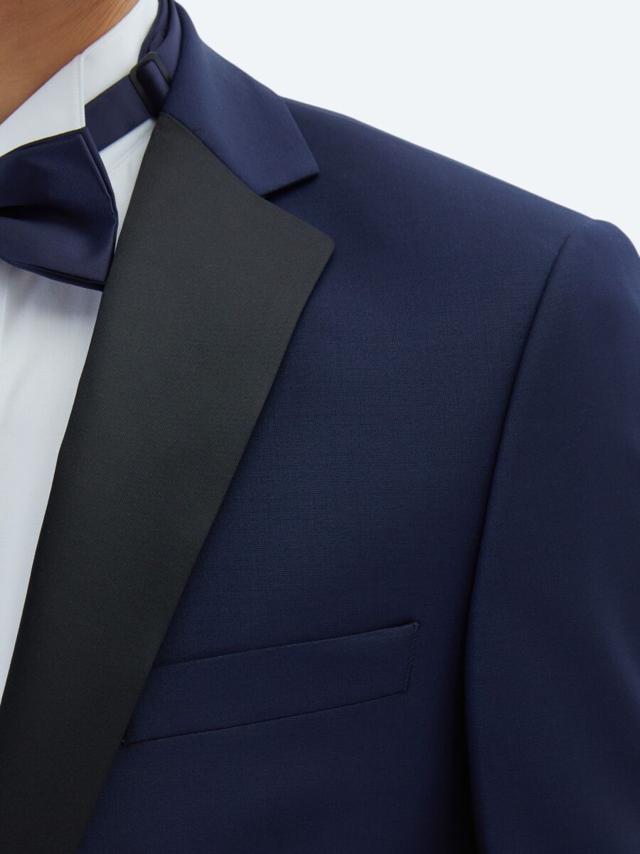 Saks Slim Fit Butterfly Collar Weaving Tuxedo - 4
