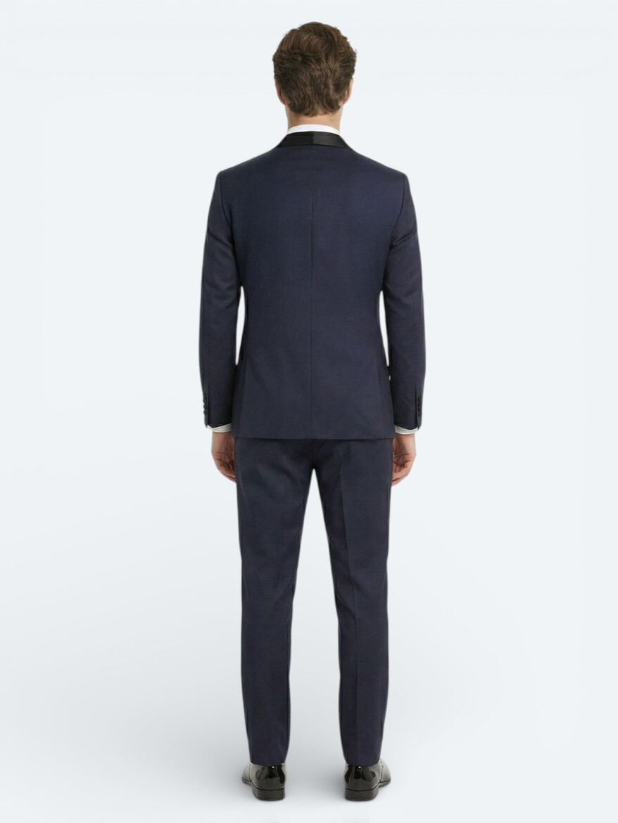 Saks Slim Fit Butterfly Collar Weaving Tuxedo - 4