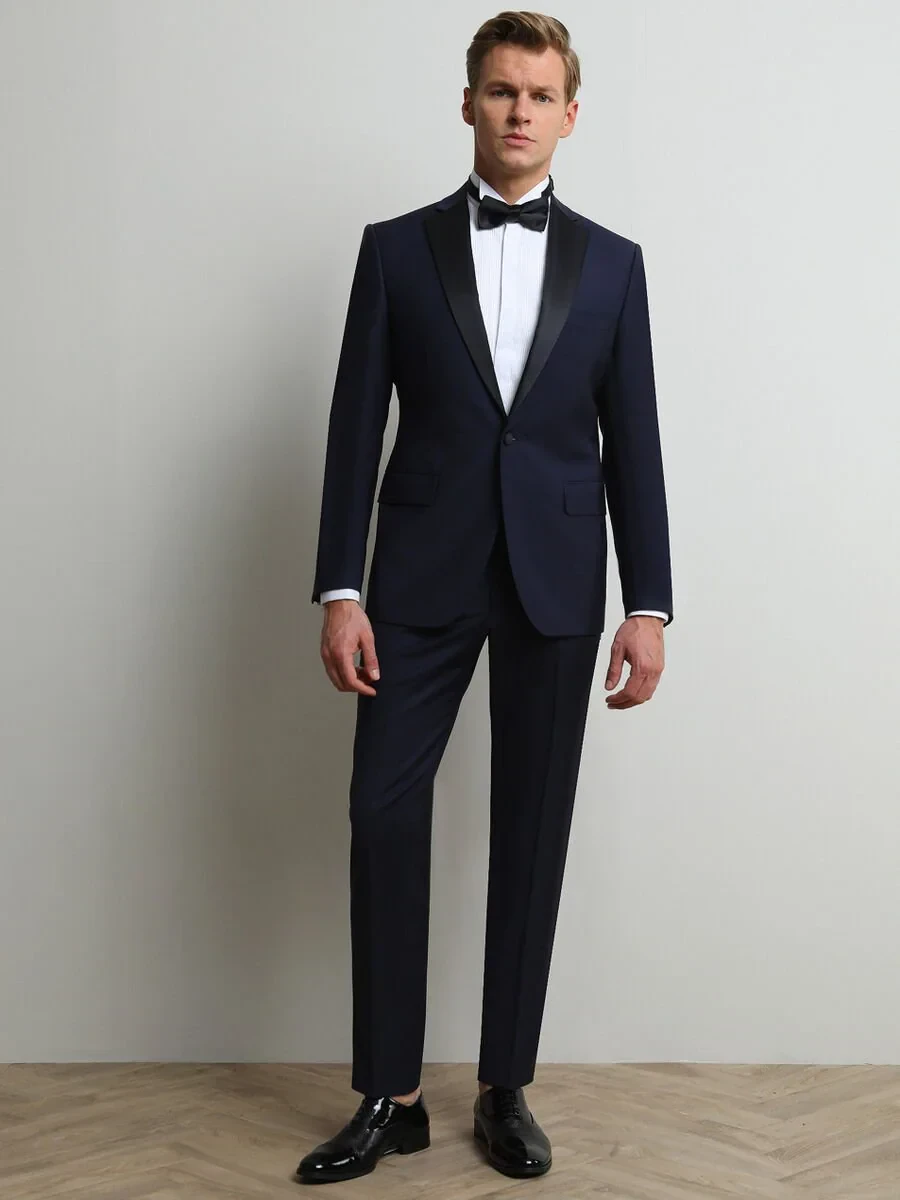 Saks Slim Fit Butterfly Collar Weaving Tuxedo - 3