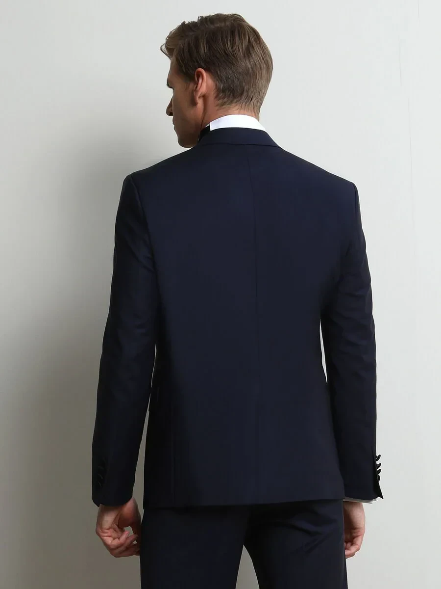 Saks Slim Fit Butterfly Collar Weaving Tuxedo - 4