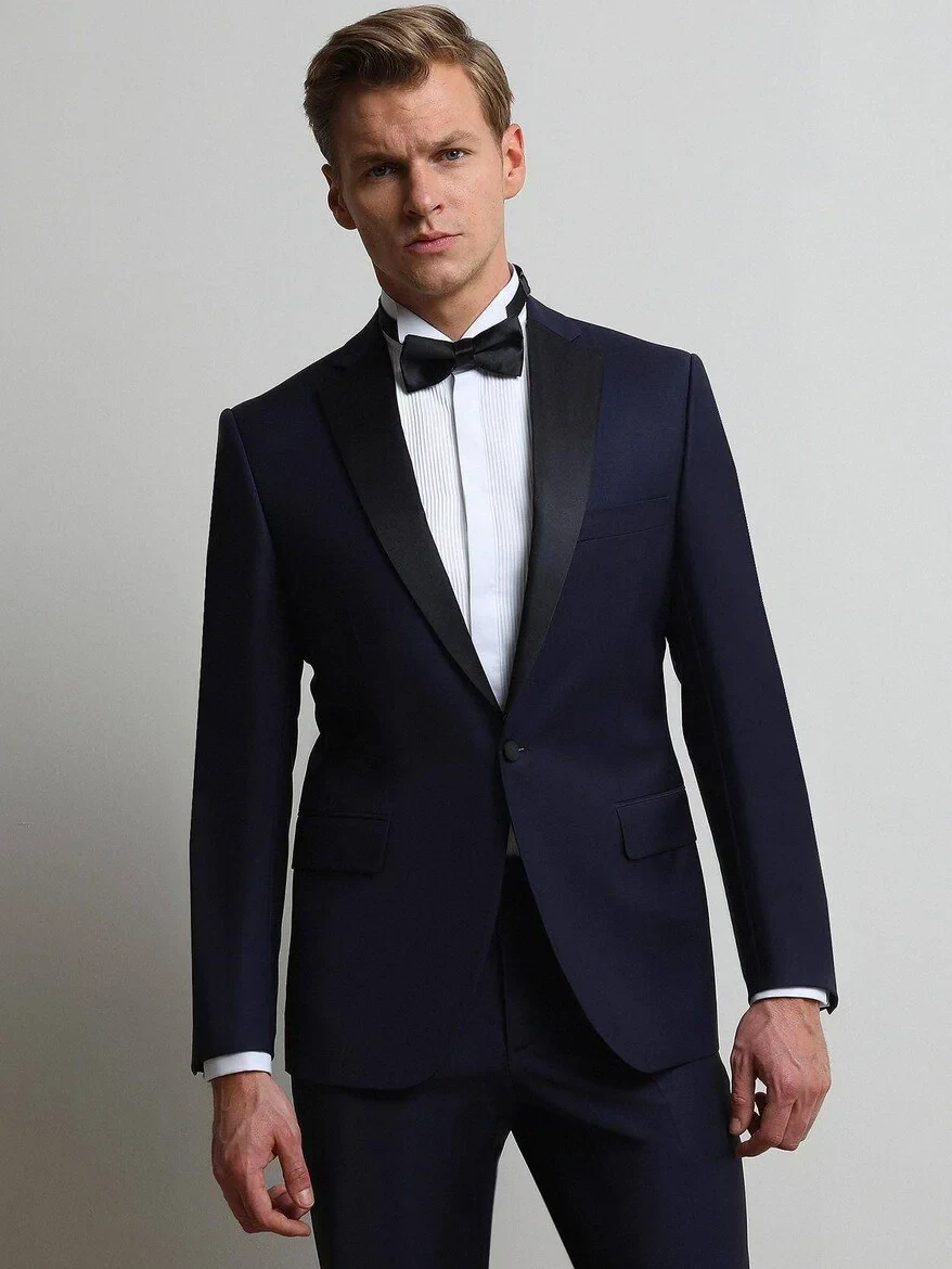 Saks Slim Fit Butterfly Collar Weaving Tuxedo - 1