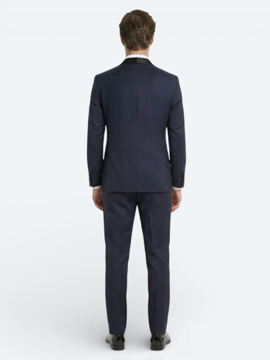 Saks Slim Fit Butterfly Collar Weaving Tuxedo - 4