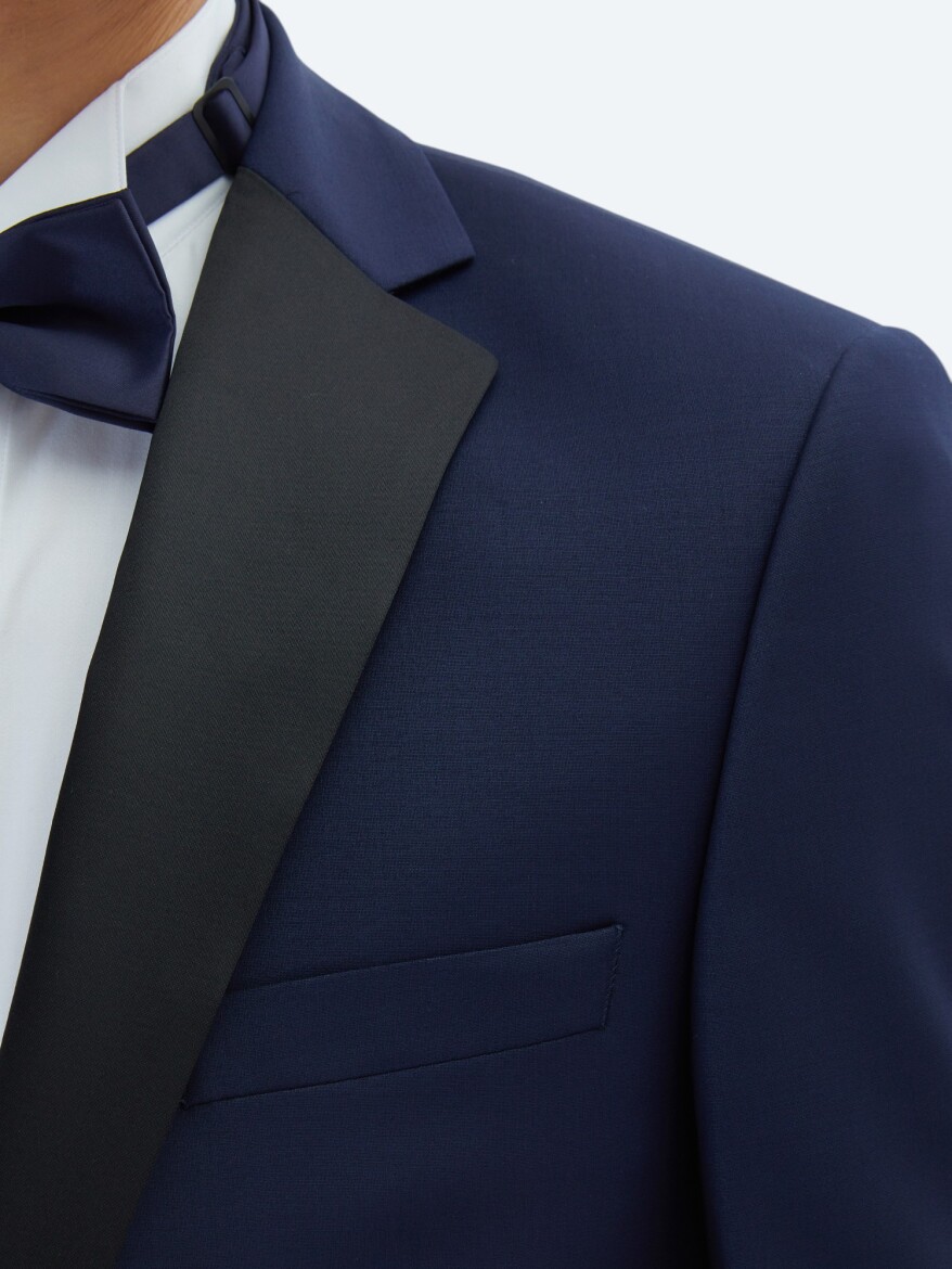 Saks Slim Fit Kelebek Yaka Dokuma Smokin Takım Elbise - 4