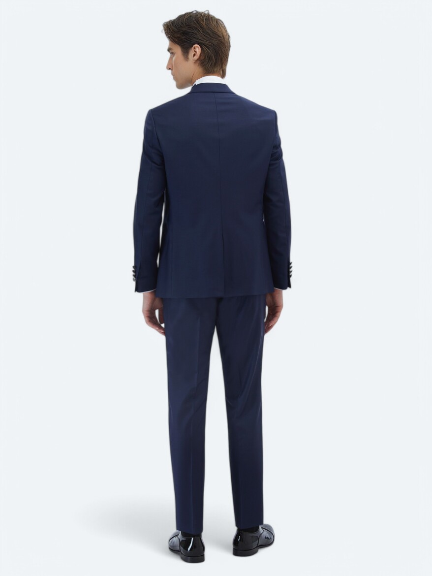 Saks Slim Fit Kelebek Yaka Dokuma Smokin Takım Elbise - 5