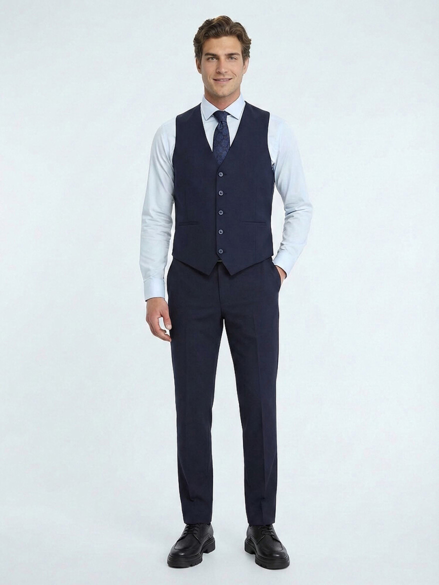 Saks Slim Fit Kelebek Yaka Klasik Yelek - KİP
