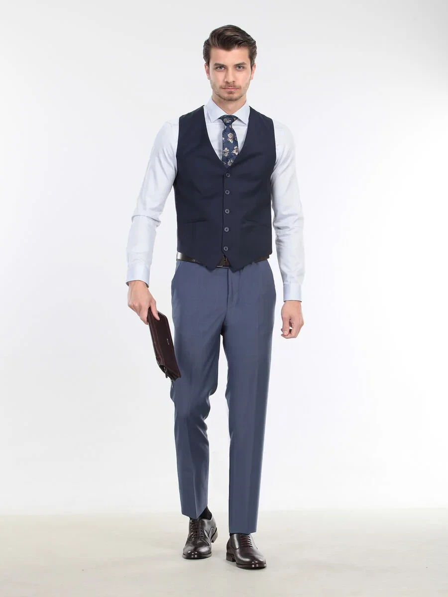 Saks Slim Fit Kelebek Yaka Klasik Yelek - 2