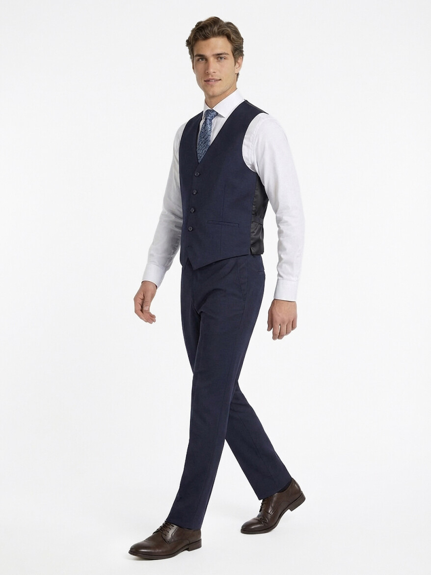 Saks Slim Fit Kelebek Yaka Klasik Yelek - 2