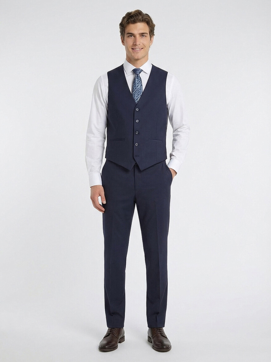 Saks Slim Fit Kelebek Yaka Klasik Yelek - 3