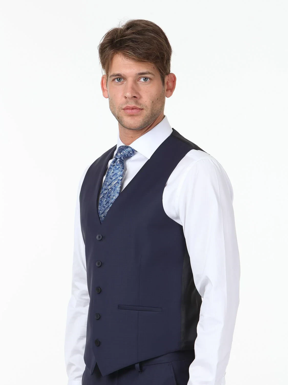 Saks Slim Fit Kelebek Yaka Klasik Yelek - 3
