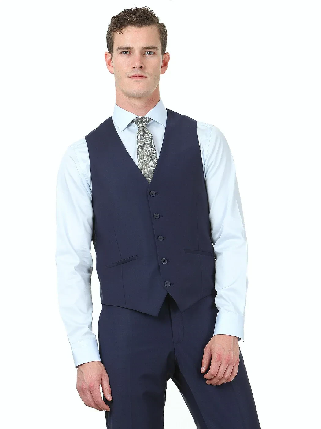 Saks Slim Fit Kelebek Yaka Klasik Yelek - 1