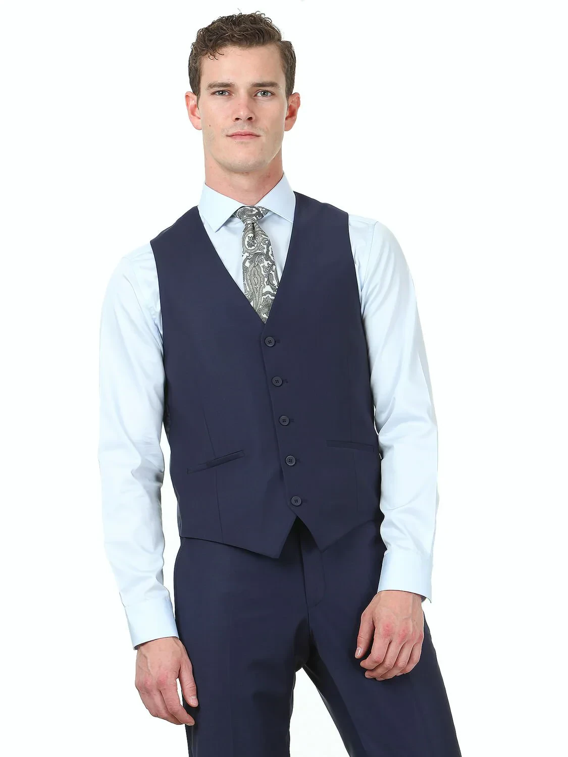 Saks Slim Fit Kelebek Yaka Klasik Yelek - 1