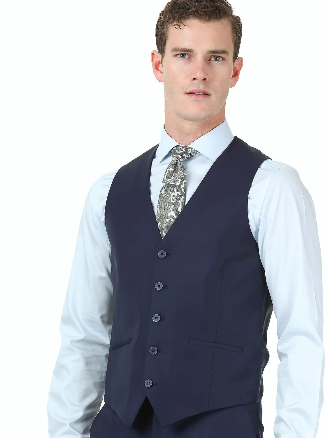 Saks Slim Fit Kelebek Yaka Klasik Yelek - 2