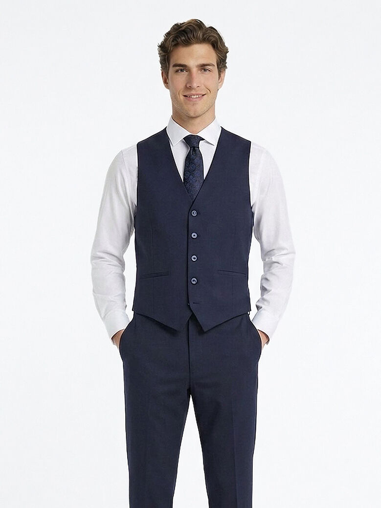 Saks Slim Fit Kelebek Yaka Klasik Yelek - 4