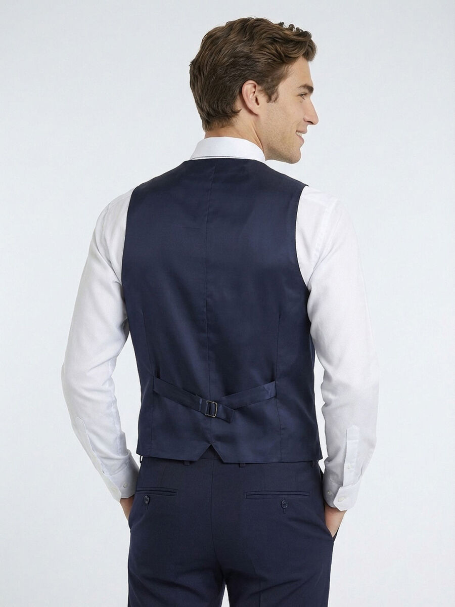 Saks Slim Fit Kelebek Yaka Klasik Yelek - 5