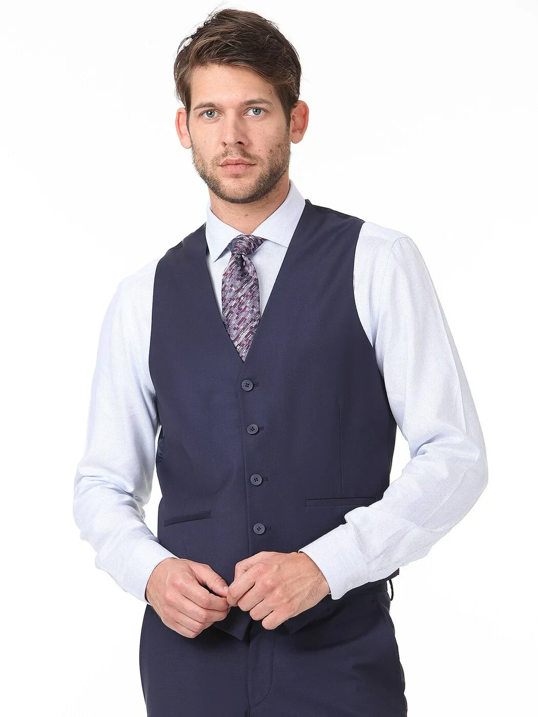 Saks Slim Fit Kelebek Yaka Klasik Yelek - 1