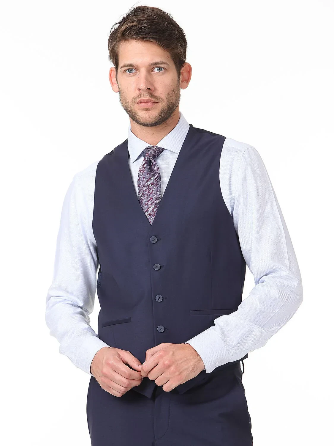 Saks Slim Fit Kelebek Yaka Klasik Yelek - 1