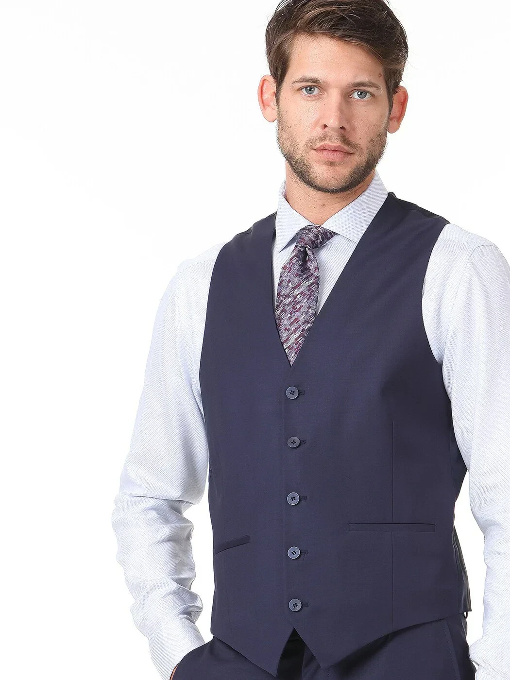 Saks Slim Fit Kelebek Yaka Klasik Yelek - 2